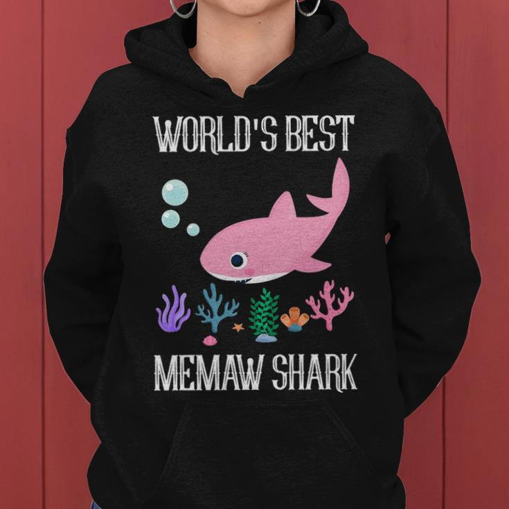 Memaw Grandma Gift Worlds Best Memaw Shark Women Hoodie