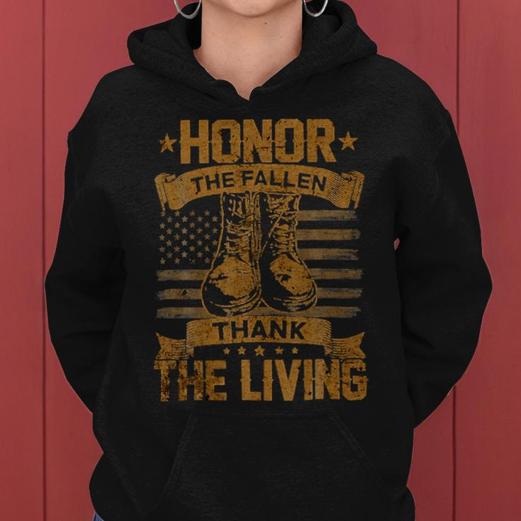 Mens Honor The Fallen Thank The Living Veterans Day Military 296 Women Hoodie