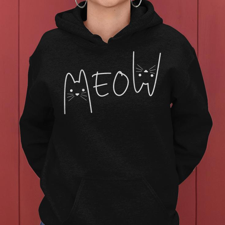 Meow Cat Meow Kitty Funny Cats Mom And Cat Dad Women Hoodie