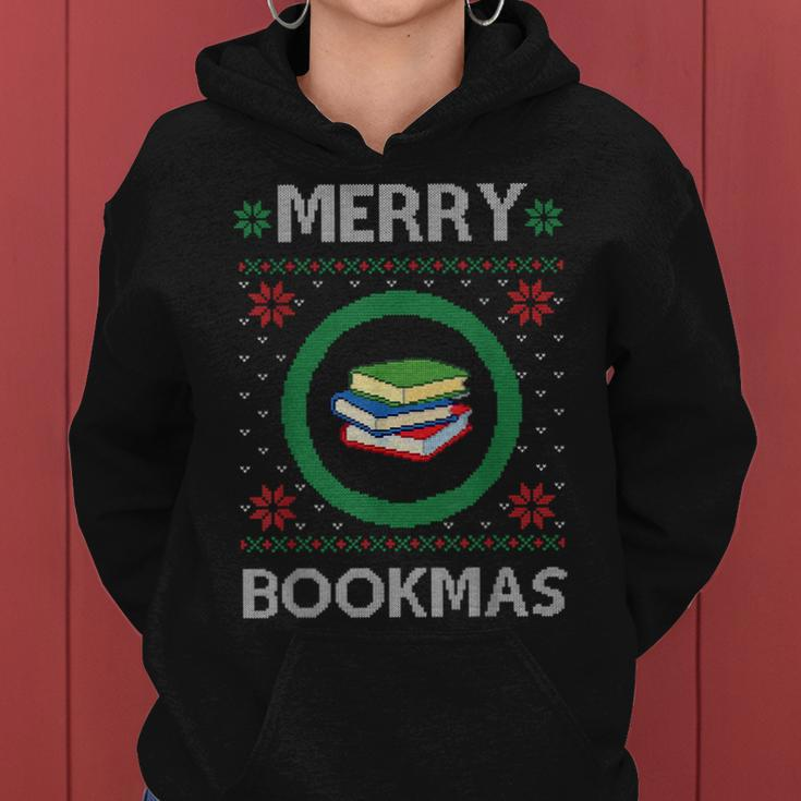 Merry Bookmas Christmas Jumper Avid Reader Ugly Sweater Book Women Hoodie