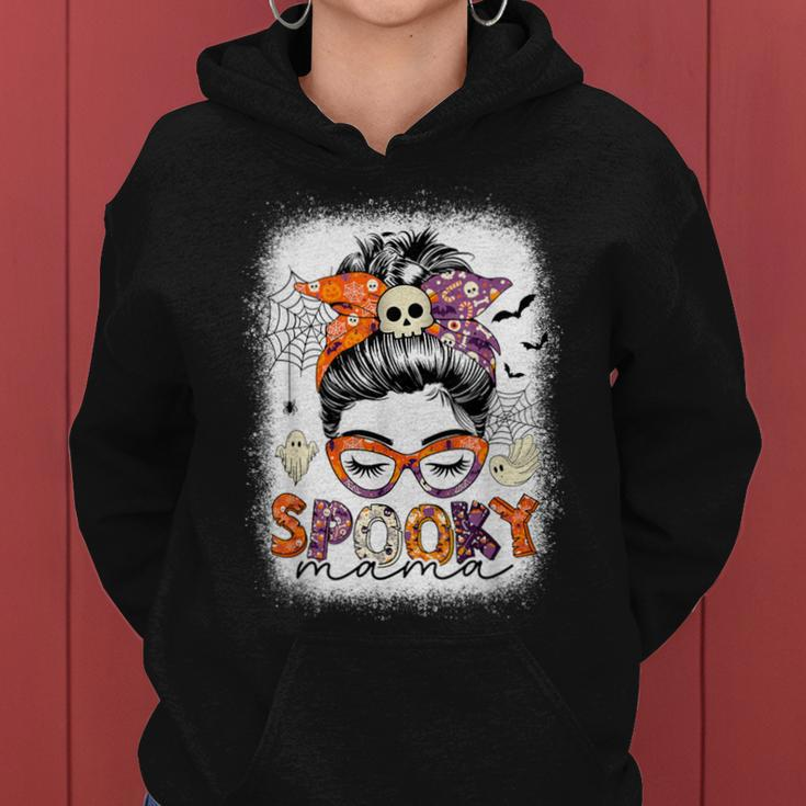Messy Bun Spooky Mama Halloween Costume Women Hoodie