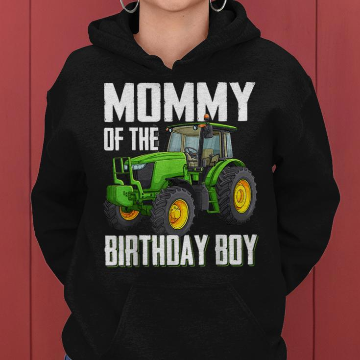 Mommy Of The Birthday Boy Family Tractors Farm Trucks Bday Women Hoodie