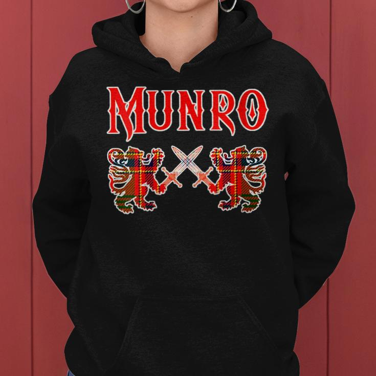 Munro Scottish Clan Lion Family Name Tartan Kilt Gift For Womens Gifts For Lion Lovers Funny Gifts Women Hoodie