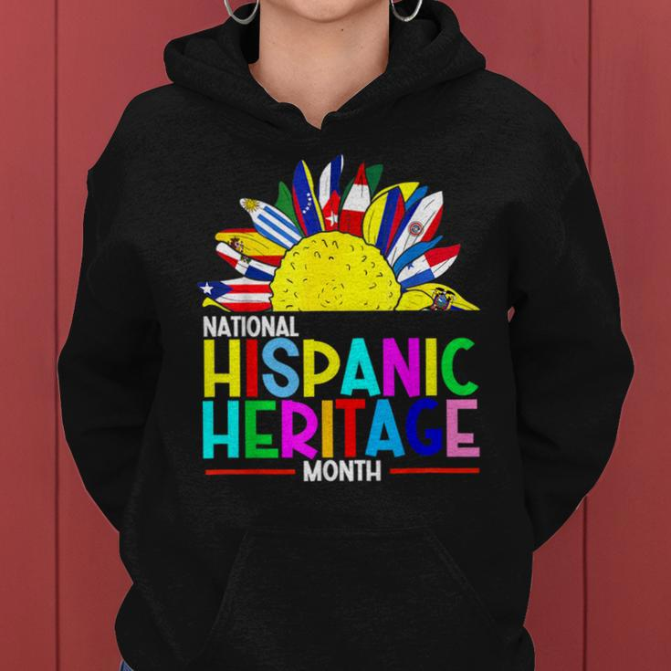 National Hispanic Heritage Month Latino Flags Sunflower Women Hoodie