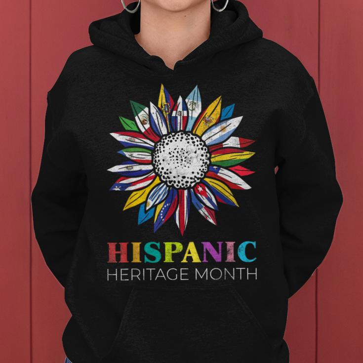 National Hispanic Heritage Month Sunflower Countries Flags Women Hoodie