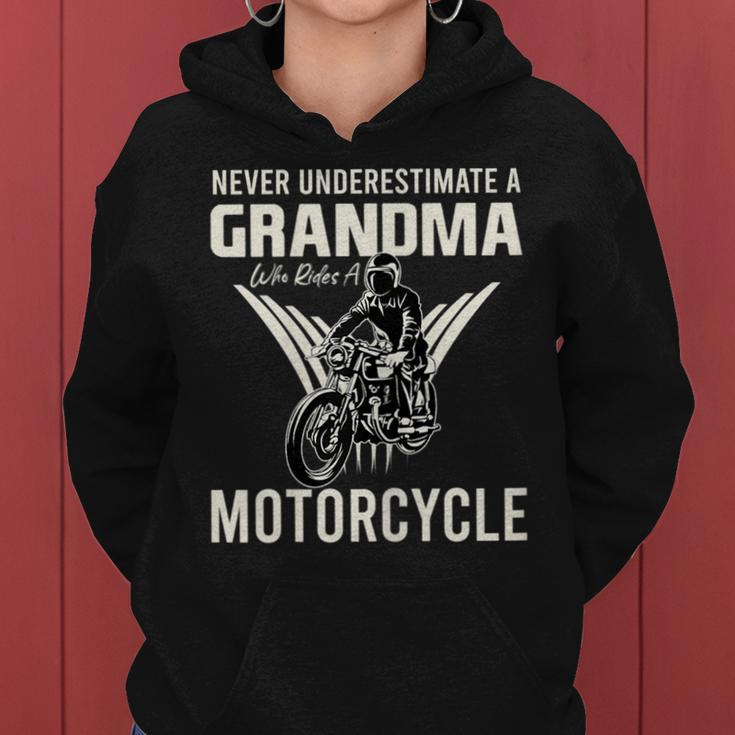 Never Underestimate A Grandma Who Rides A Motorcycle Gift For Womens Women Hoodie