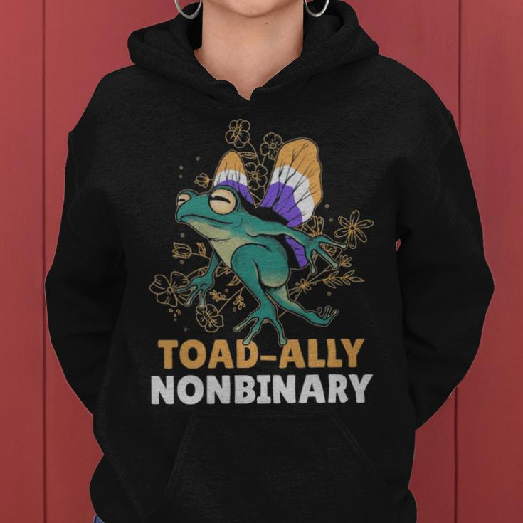 Nonbinary Pride Frog Funny Nonbinary Gift - Nonbinary Pride Frog Funny Nonbinary Gift Women Hoodie