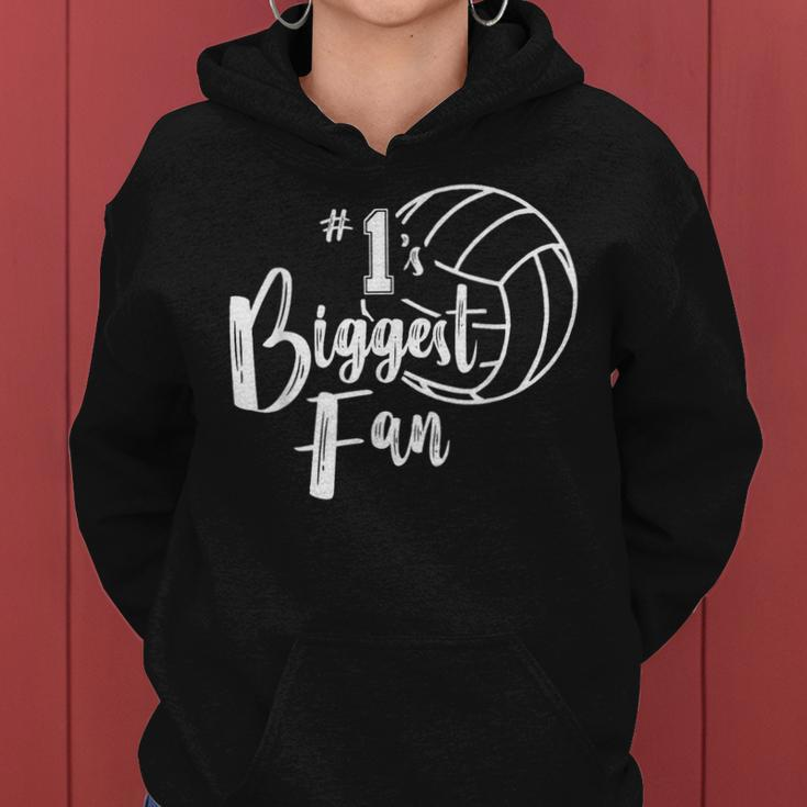 Number One 1 Biggest Fan Volleyball Mom Volleyball Dad Women Hoodie