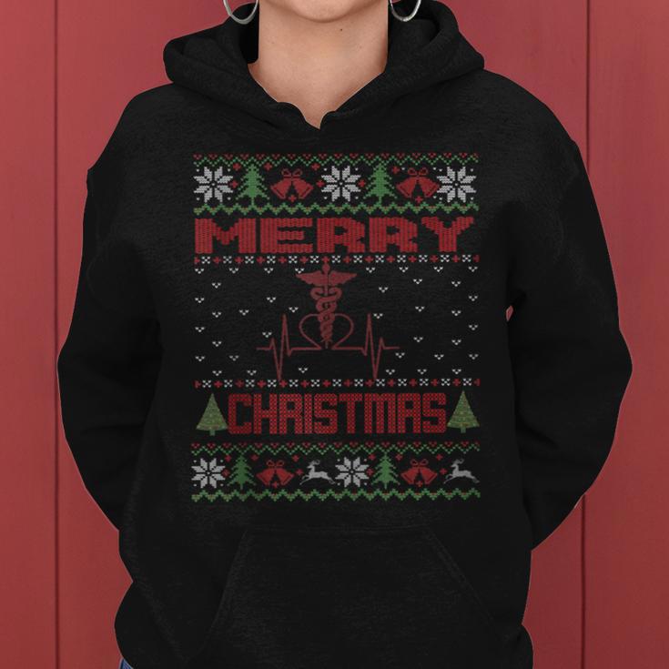 Nurse Nursing Merry Christmas Ugly Christmas Sweater Women Hoodie