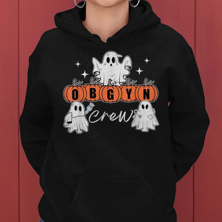 Obgyn Crew Halloween Ghost Obstetrics Nurse Squad Pumpkins Women Hoodie