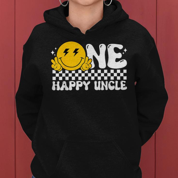 One Happy Dude Uncle Groovy 1St Birthday Family Matching Women Hoodie