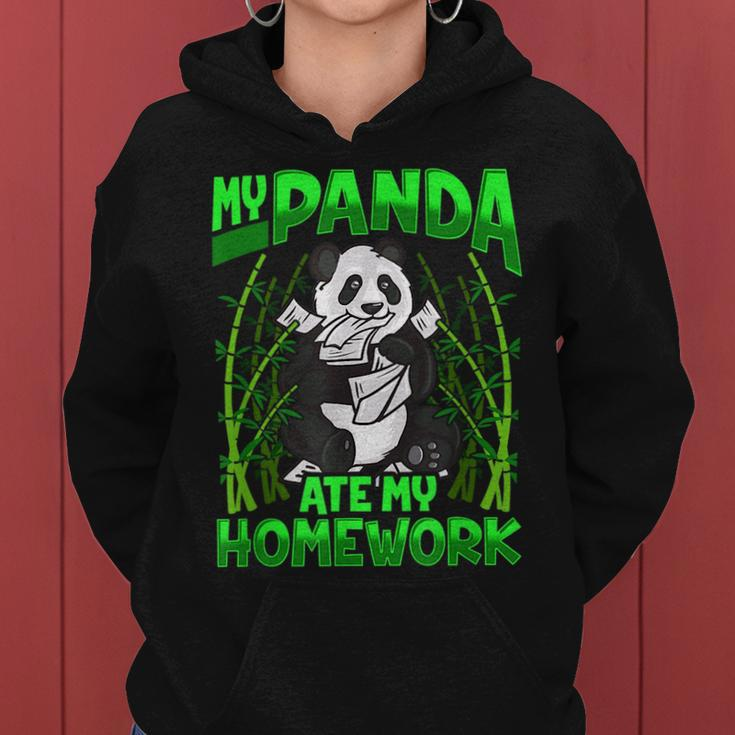 Panda Lovers Cute Gifts My Panda Ate My Homework Women Hoodie