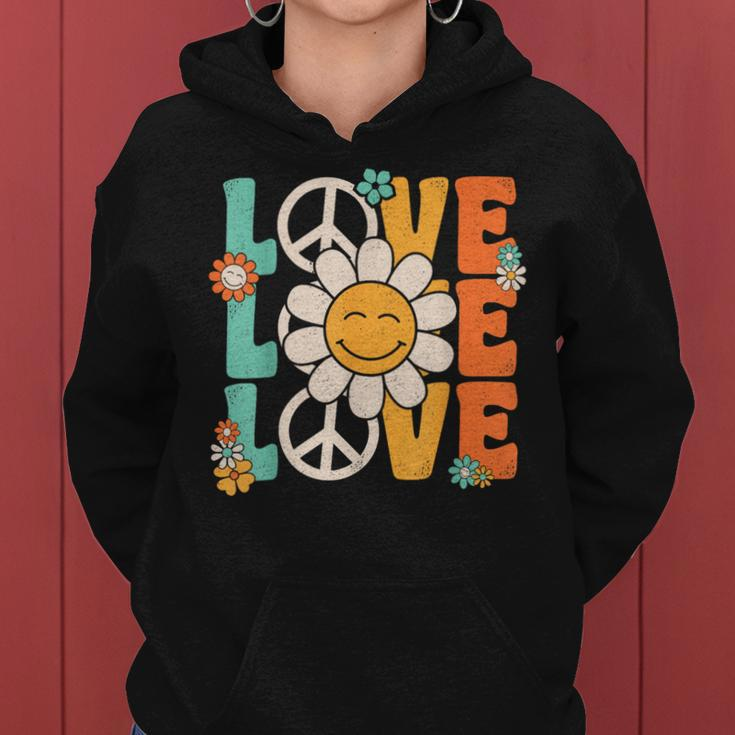 Peace Sign Love 60S 70S 80S Costume Groovy Theme Party Women Hoodie