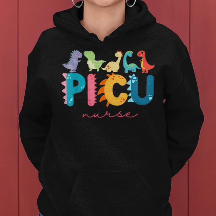 Picu Pediatric Nurse Dinosaurs Picu Squad Nurse Appreciation Women Hoodie