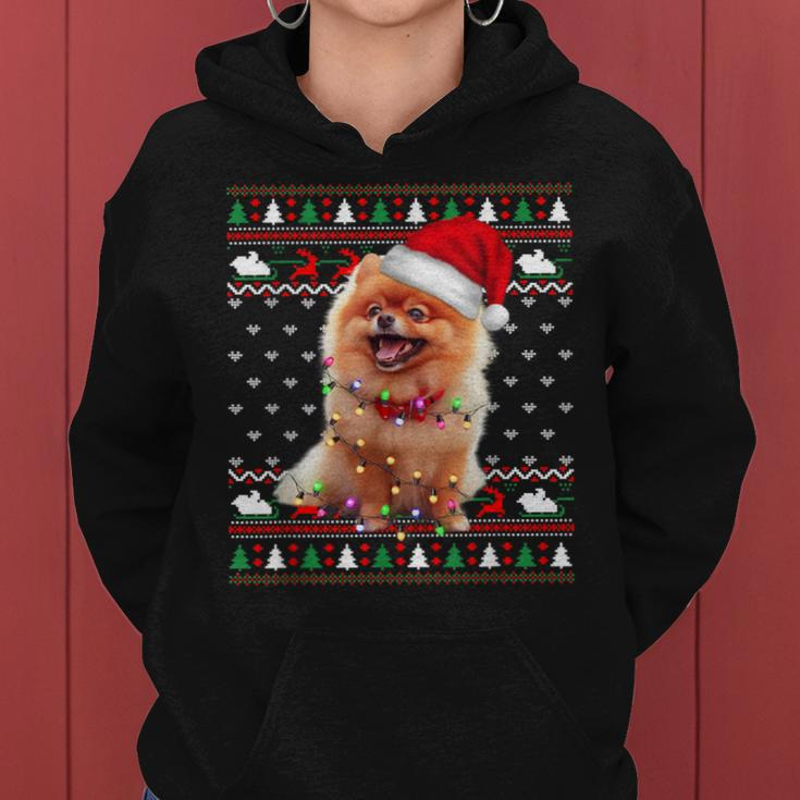 Pomeranian Christmas Ugly Sweater Dog Lover Xmas Women Hoodie