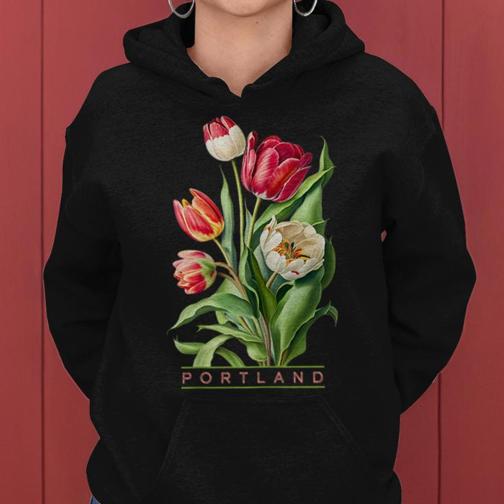 Portland Women Botanical Tulip Lovers Gardeners Souvenir Women Hoodie