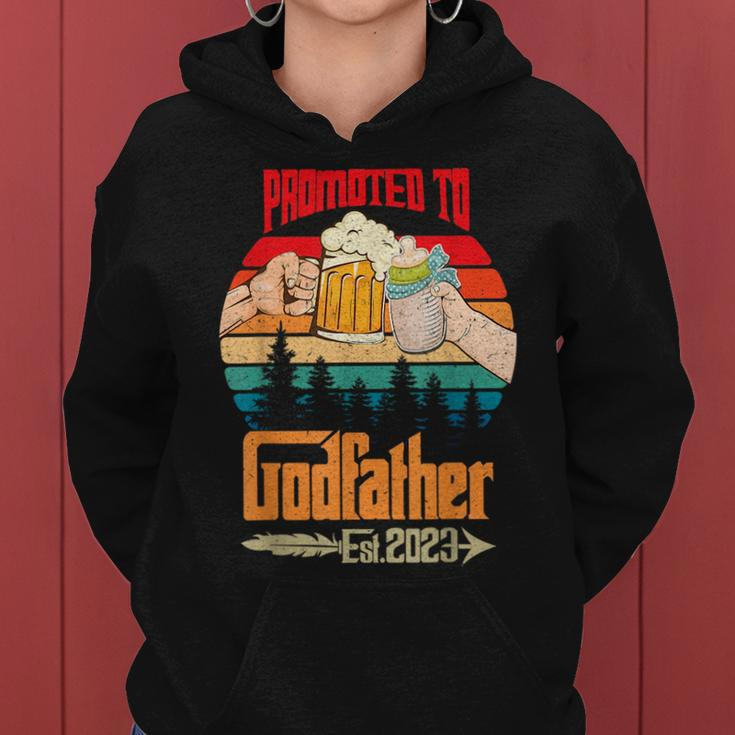 Promoted To Godfather Est 2023 Funny For New Godfather Women Hoodie