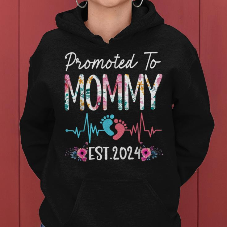 Promoted To Mommy Est 2024 Mothers Day First Time Mom Gifts For Mom Funny Gifts Women Hoodie
