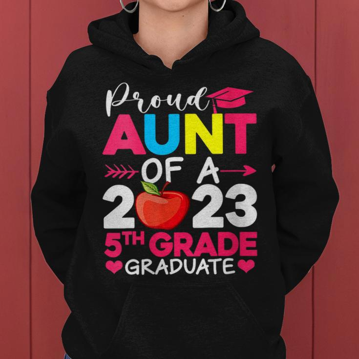 Proud Aunt Of 2023 5Th Grade Graduate Funny Graduation Women Hoodie
