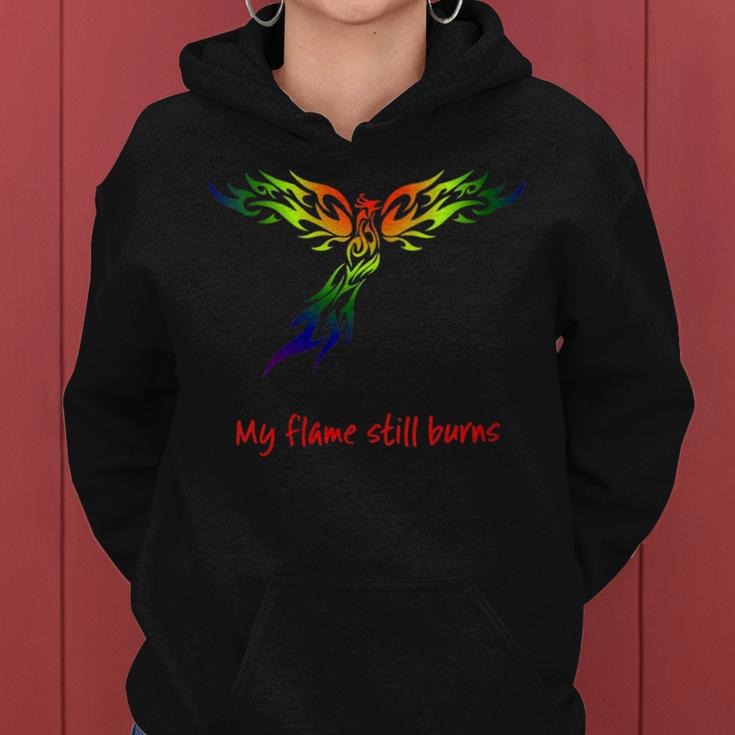 Rainbow Phoenix Flame - Lgbtq Pride - Mystical Design Women Hoodie