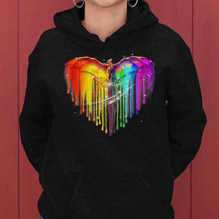 Rainbows Dragons Heart For Lgbt Gay Lesian Pride Women Hoodie