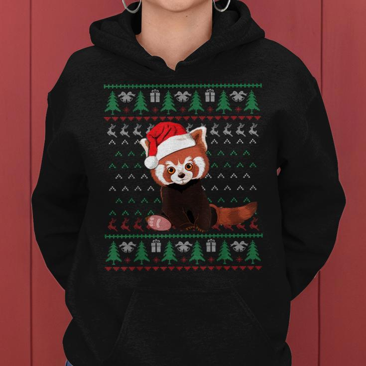 Red Panda Christmas Ugly Sweater Xmas Pajamas Women Hoodie