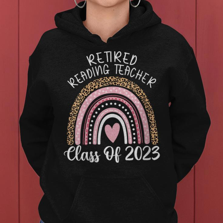 Retired Reading Teacher Class Of 2023 Leopard Rainbow Women Hoodie