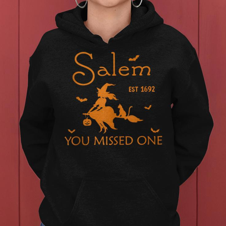 Retro Salem You Missed One Est 1692 Massachusetts Halloween Women Hoodie