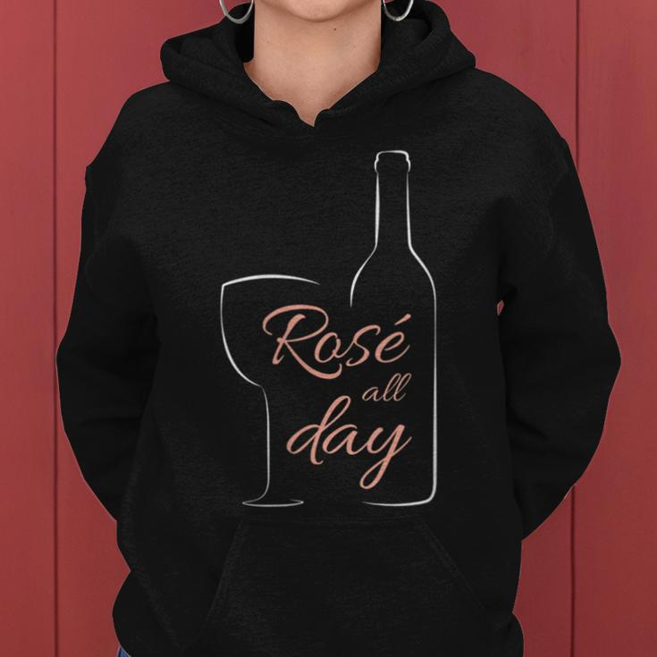 Rose All Day Elegant Connoisseur Wine Lovers For Women Hoodie