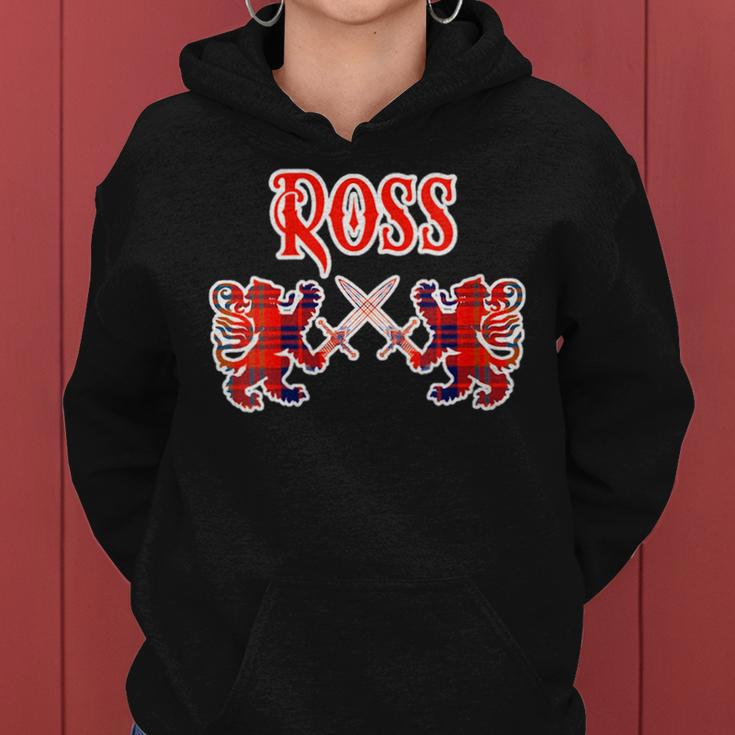 Ross Scottish Clan Kilt Lion Family Name Tartan Gift For Womens Gifts For Lion Lovers Funny Gifts Women Hoodie