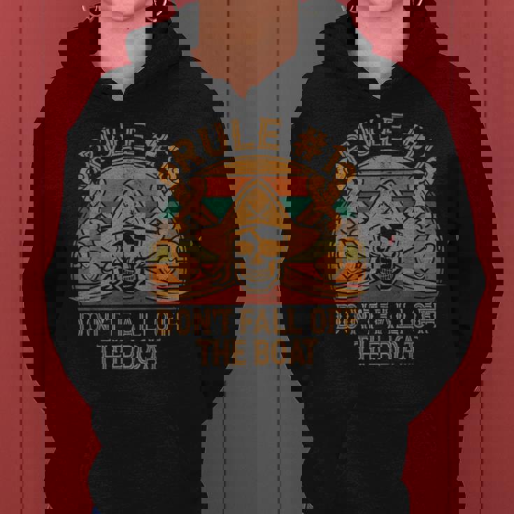 Rule 1 Don't Fall Off The Boat Pirate Dad Halloween Halloween Women Hoodie