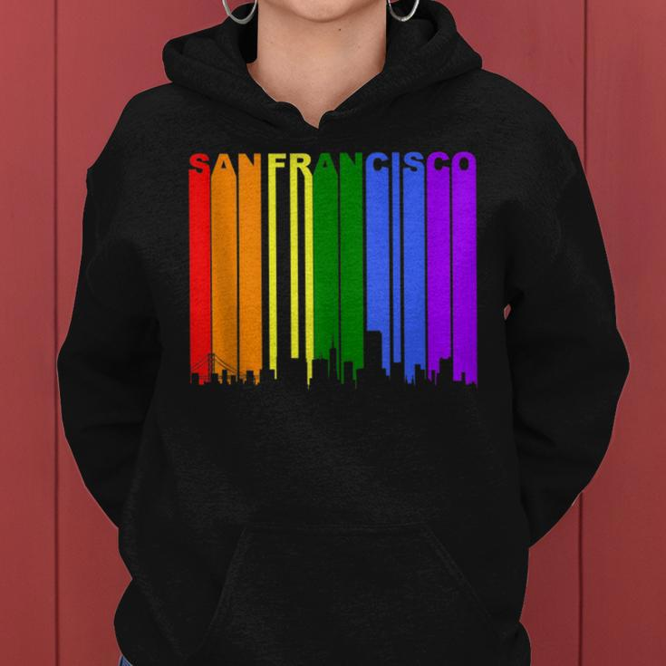 San Francisco California Lgbtq Gay Pride Rainbow Skyline Women Hoodie
