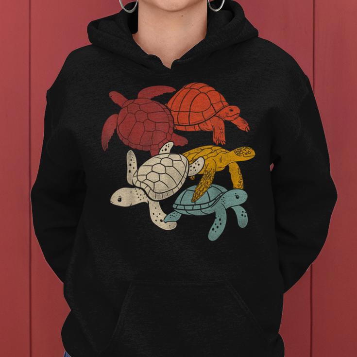 Sea Turtle Tortoise Retro Vintage Women Hoodie