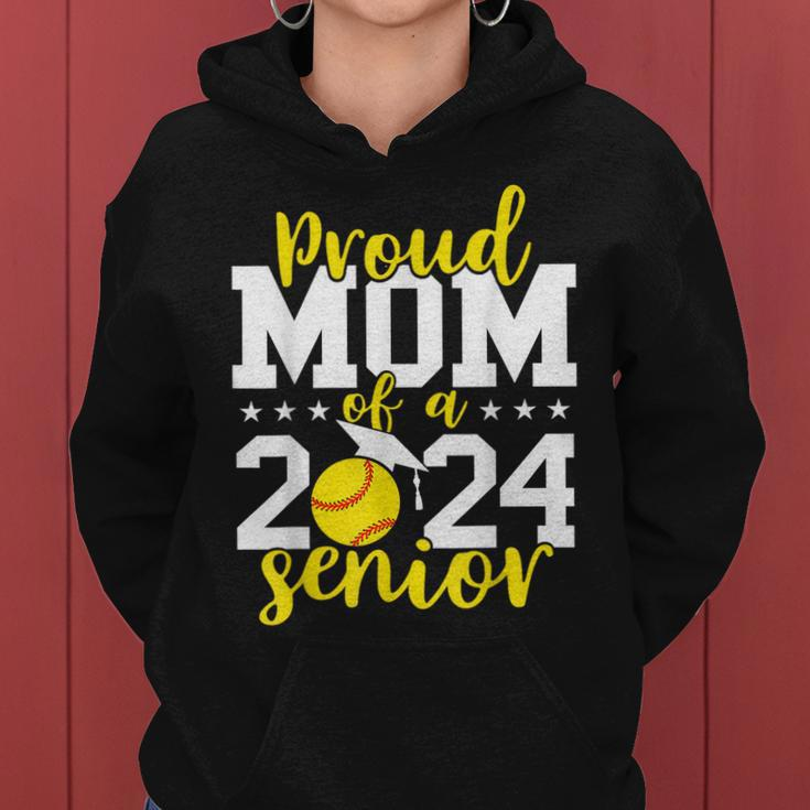 Senior Mom 2024 Softball Senior 2024 Class Of 2024 Women Hoodie