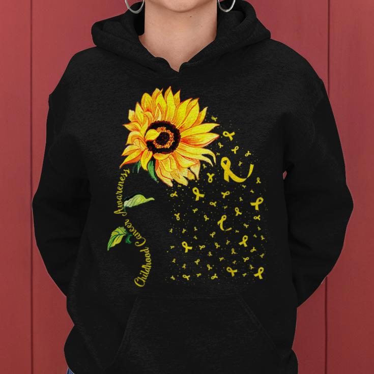 In September Wear Gold Childhood Cancer Awareness Sunflower Women Hoodie