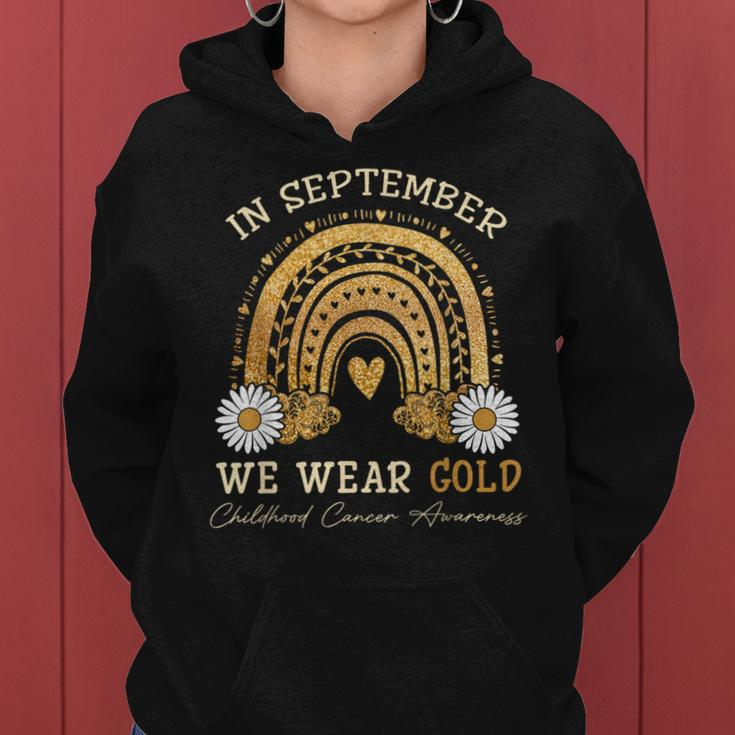 In September We Wear Gold Rainbow Childhood Cancer Awareness Women Hoodie