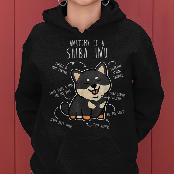 Shiba Inu Dog Anatomy Pet Black Tan Doge Mom Cute Women Hoodie