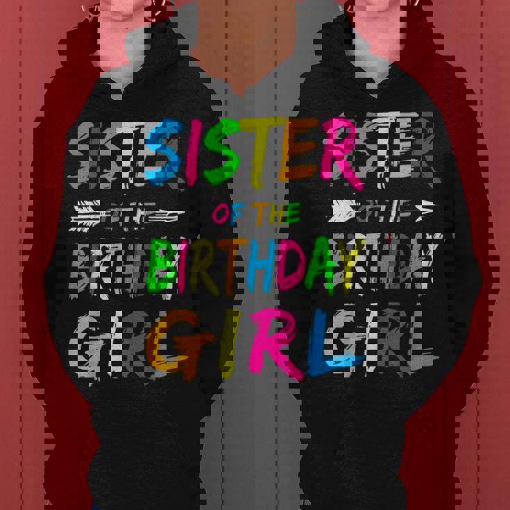 Sister Of The Birthday Girl Glows Retro 80S Party Women Hoodie