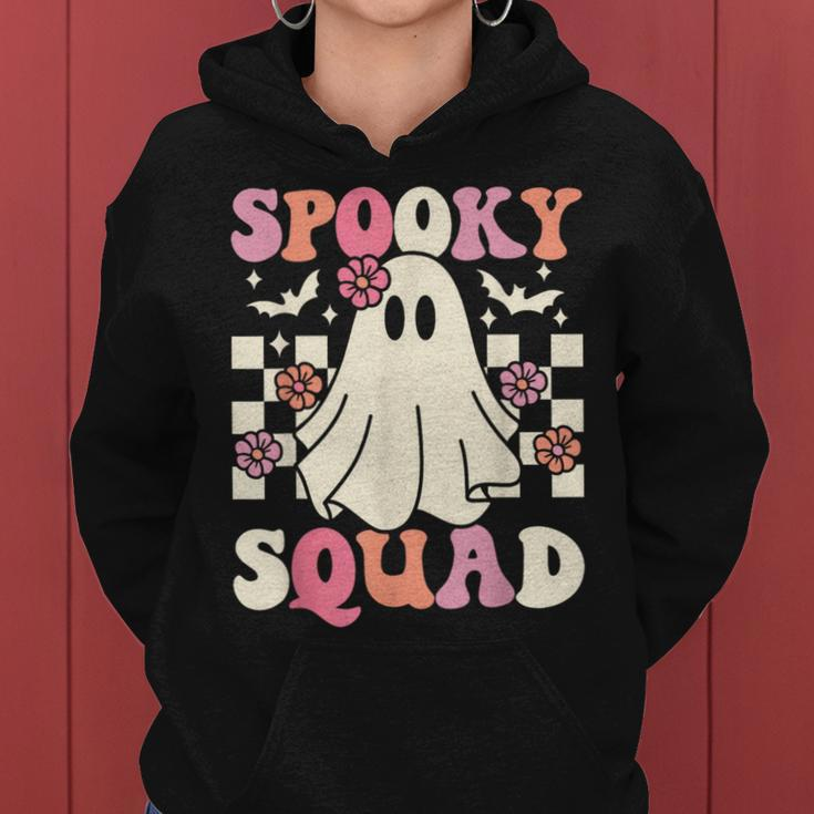 Spooky Squad Halloween Ghost Costume Retro Groovy Women Hoodie
