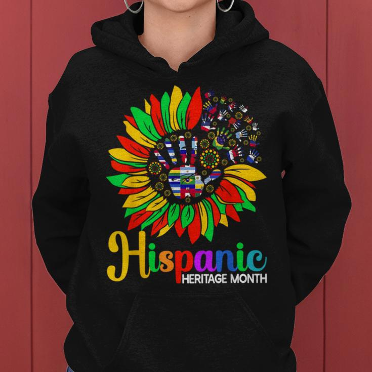 Sunflower Latino Hispanic Heritage Month Roots And Flags Women Hoodie