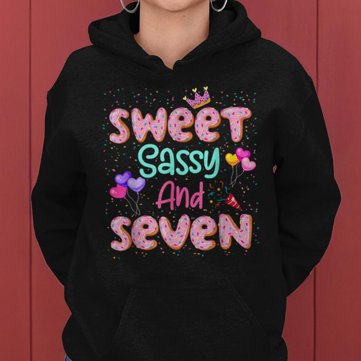 Sweet Sassy And Seven Birthday For Girls 7 Year Old Women Hoodie