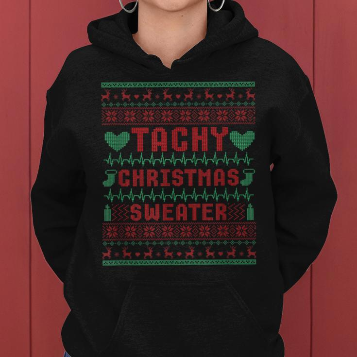 Tachy Nurse Ugly Christmas Sweater Medical Cardiac Icu Xmas Women Hoodie
