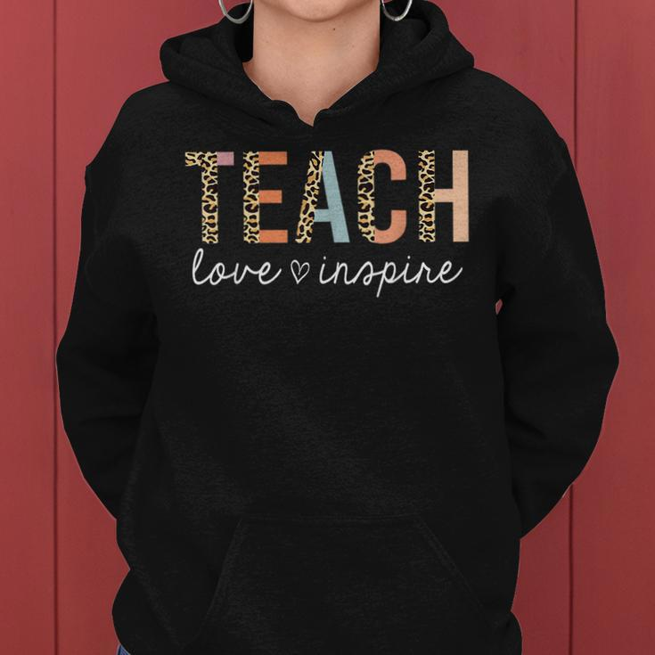 Teach Love Inspire Back To School Men Women Teacher Women Hoodie