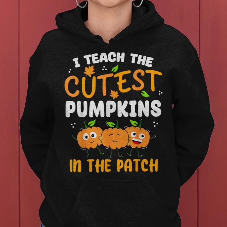 Teacher Halloween Pre-K Teacher Kindergarten Cutest Pumpkins Women Hoodie