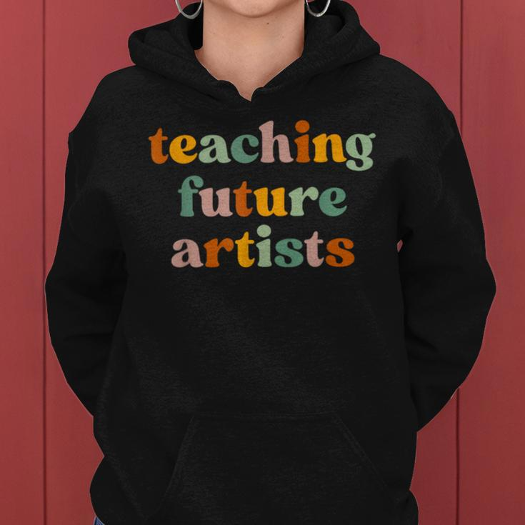 Teaching Future Artists Retro Teacher Students Women Hoodie