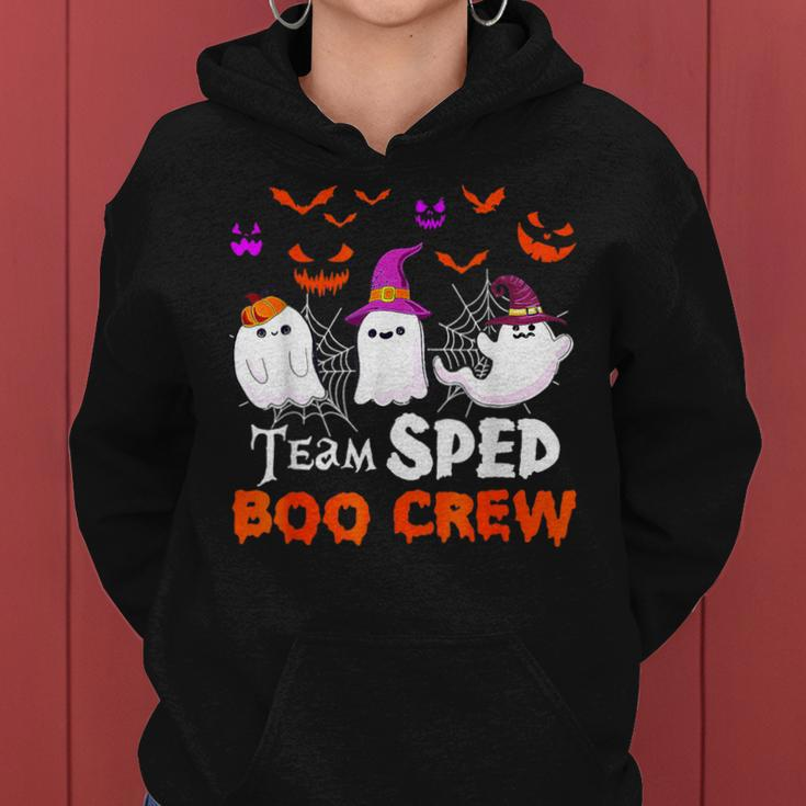 Team Sped Boo Crew Cute Ghost Halloween Costume Teacher Women Hoodie