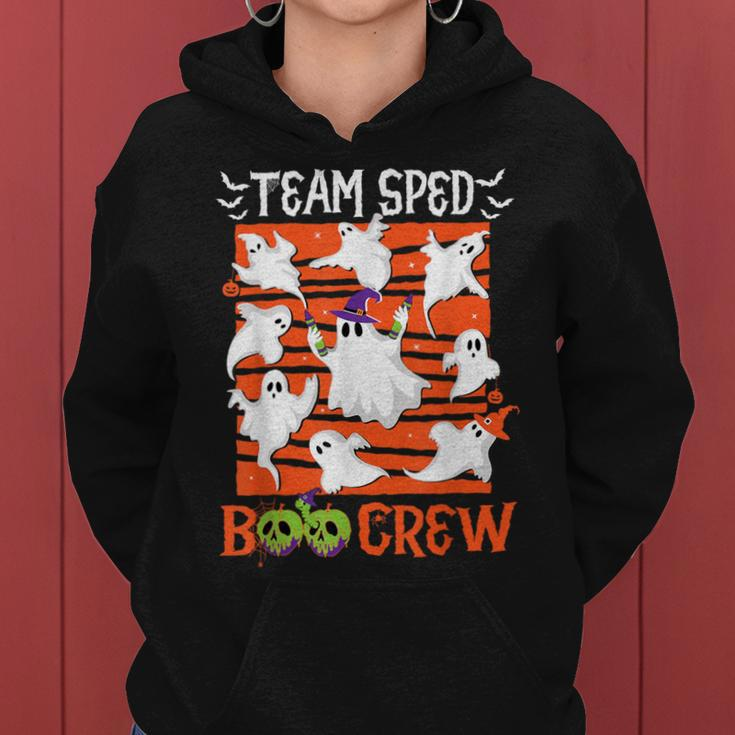 Team Sped Boo Crew Special Educator Spooky Ghost Iep Teacher Women Hoodie