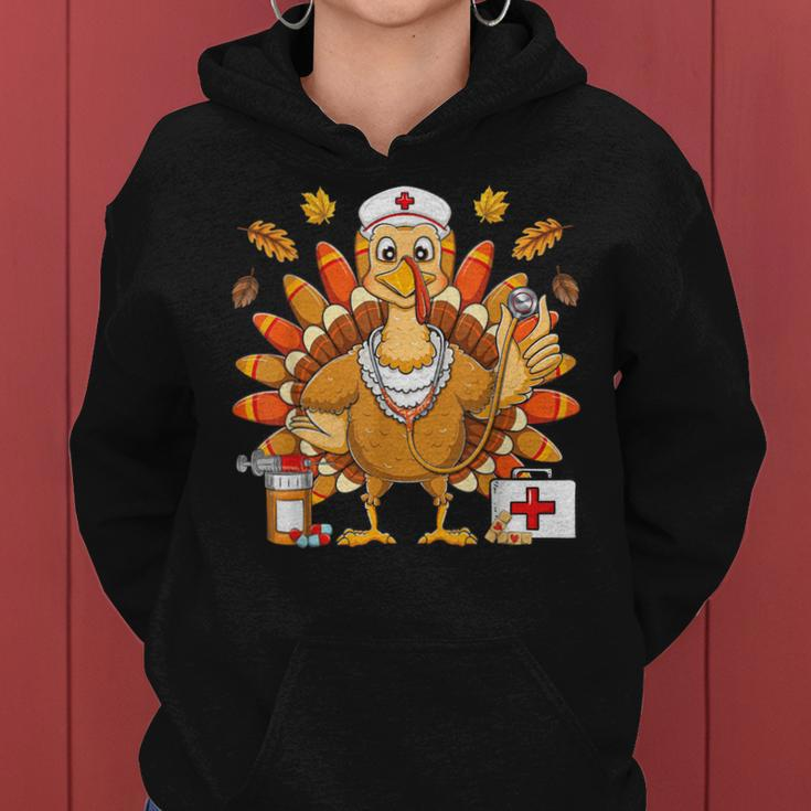 Thanksgiving Turkey Nurse Holiday Nursing Scrub Tops Women Women Hoodie