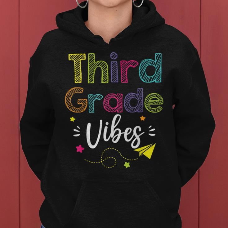Third Grade Vibes Back To School Retro 3Rd Grade Teachers Women Hoodie