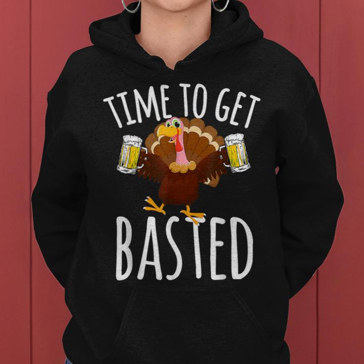 Time To Get Basted Beer Thanksgiving Turkey Women Hoodie